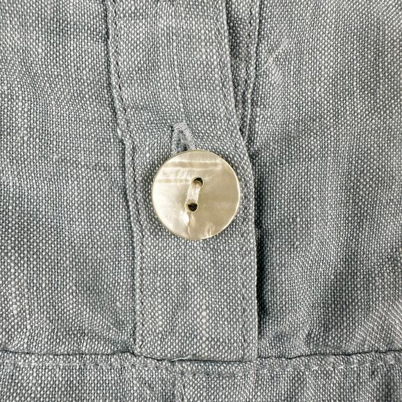 J. Jill Love Linen Dress Sleeveless Pockets Button Detail Aqua Medium Coastal - Picture 8 of 12